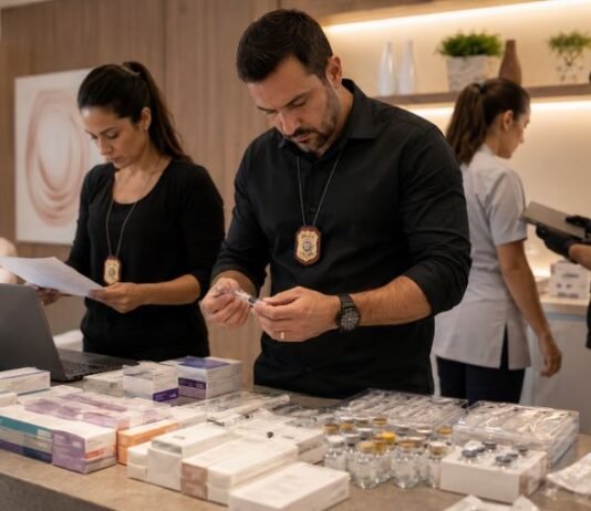 Medicamentos para emagrecimento são alvo de operação em clínica de Porto Velho Investigadores analisam medicamentos para emagrecimento durante fiscalização em clínica estética de Porto Velho
