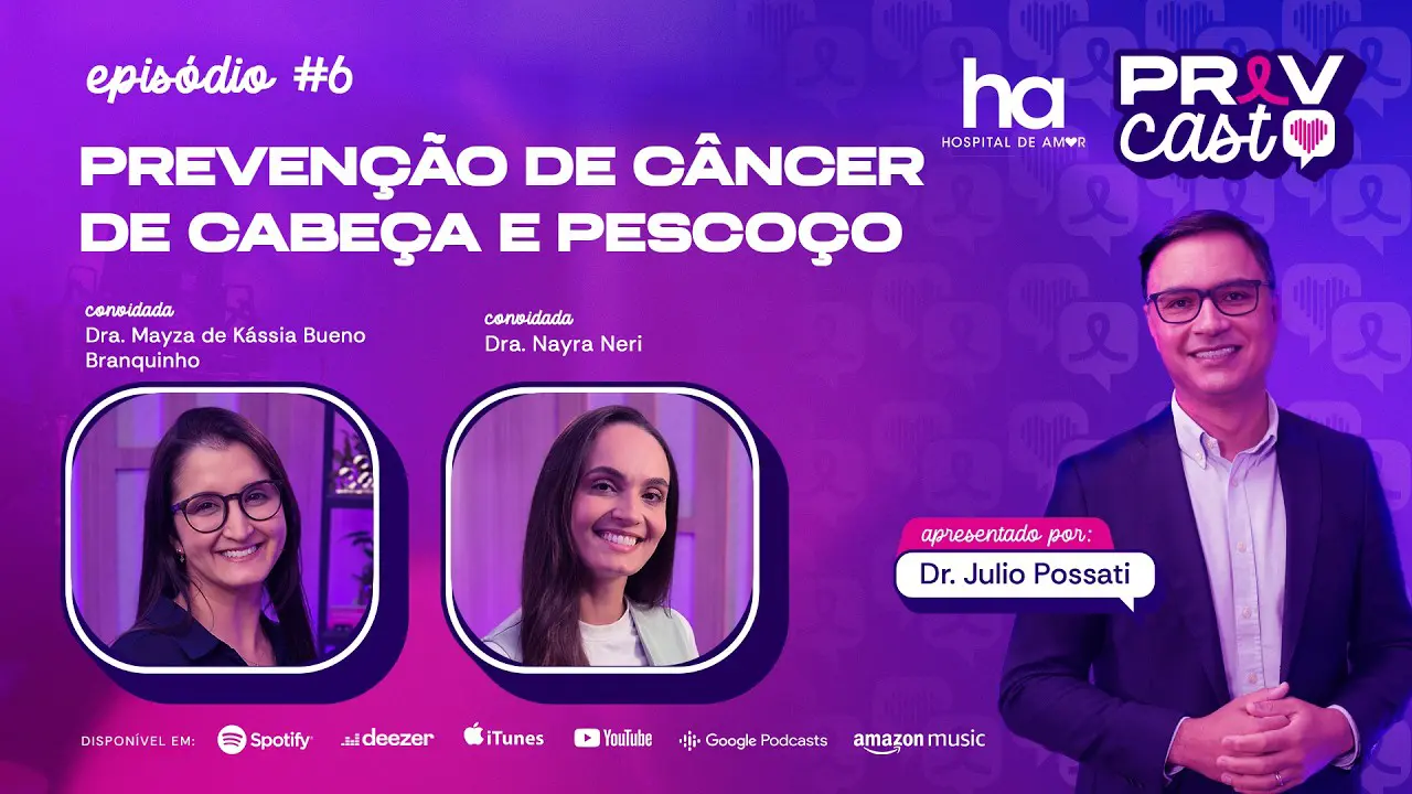 Câncer de cabeça e pescoço é tema do PrevCast com especialistas em prevenção e reabilitação
