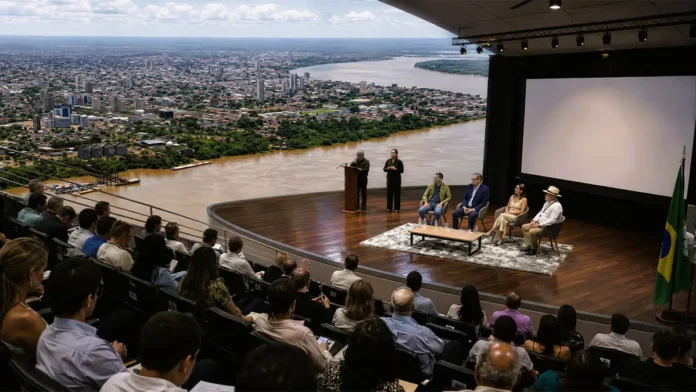 Composição editorial sobre a LOA 2027 em Porto Velho LOA 2027 Porto Velho reúne audiência pública e vista aérea da capital