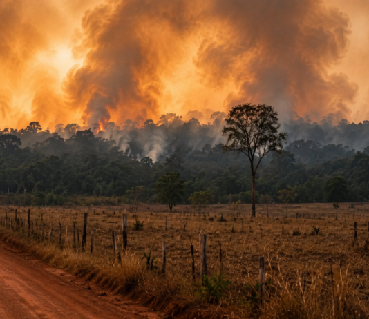 Rondônia entra em atenção com risco de fumaça e fogo na Amazônia Queimadas na Amazônia acendem alerta em Rondônia com fumaça sobre área rural