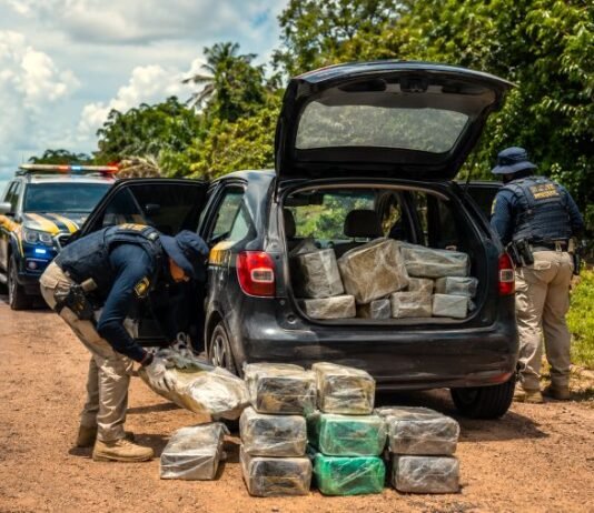 Manobra suspeita leva PRF a apreender quase 175 kg de skunk na BR-364 PRF apreende skunk na BR-364 durante fiscalização em carro abordado na Região Norte