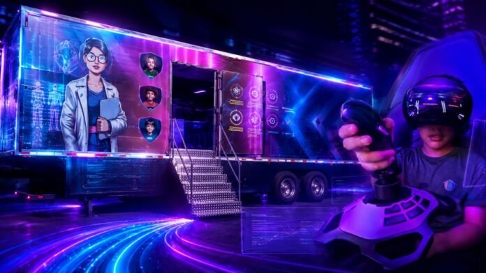 Carreta educativa com experiência de realidade virtual em ação de prevenção do câncer para estudantes de Porto Velho