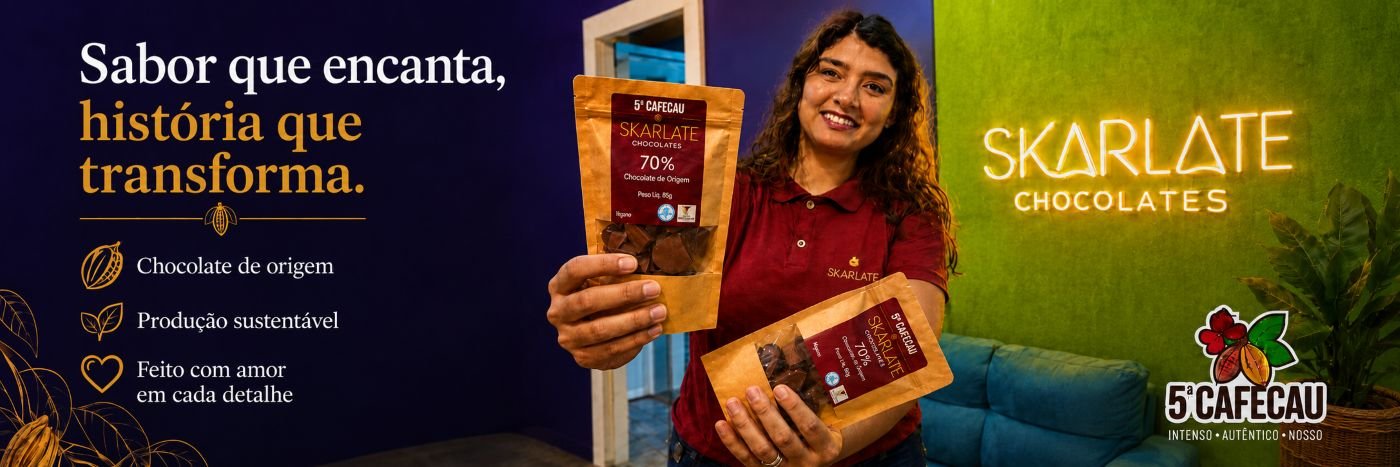 Expositora apresenta chocolates artesanais da CAFECAU 2026 em Cacoal