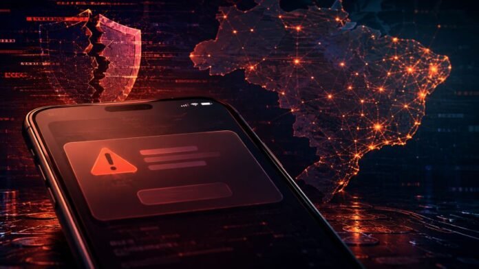 Celular exibe aviso de emergência após invasão ao sistema Defesa Civil Alerta no Brasil