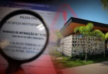 Criminosos usam nome da Justiça para aplicar golpes em Rondônia Composição jornalística mostra documento ampliado por lupa e prédio institucional em alerta sobre golpe da falsa decisão judicial em Rondônia