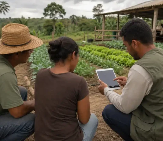 Rondônia receberá nova metodologia de assistência técnica rural Técnico orienta produtores durante atividade da ATeG em Rondônia em uma propriedade familiar