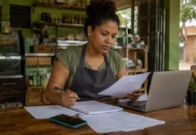 Desenrola MEI começa nesta semana com renegociação para pequenos negócios Microempreendedor organiza documentos em pequeno negócio para consultar Desenrola MEI em Rondônia pelo Regularize