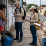 Porto Velho terá força-tarefa contra a dengue no Ulisses Guimarães neste Sábado Agentes de endemias orientam moradores durante Dia D contra a dengue em Porto Velho
