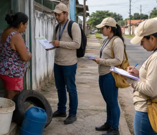 Porto Velho terá força-tarefa contra a dengue no Ulisses Guimarães neste Sábado Agentes de endemias orientam moradores durante Dia D contra a dengue em Porto Velho