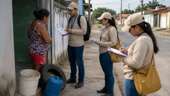 Agentes de endemias orientam moradores durante Dia D contra a dengue em Porto Velho