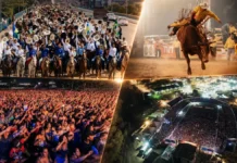 Expojipa recebe R$ 500 mil do Ministério do Turismo e deve movimentar Ji-Paraná Montagem jornalística mostra cavalgada, rodeio, show e vista aérea de grande público na Expojipa em Ji-Paraná.
