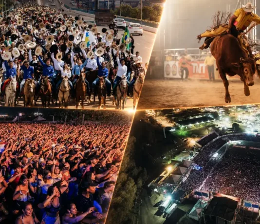 Expojipa recebe R$ 500 mil do Ministério do Turismo e deve movimentar Ji-Paraná Montagem jornalística mostra cavalgada, rodeio, show e vista aérea de grande público na Expojipa em Ji-Paraná.