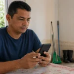 Moradores atingidos por cheia podem pedir FGTS Calamidade em Porto Velho Trabalhador consulta o aplicativo FGTS para solicitar FGTS Calamidade em Porto Velho