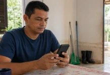 Moradores atingidos por cheia podem pedir FGTS Calamidade em Porto Velho Trabalhador consulta o aplicativo FGTS para solicitar FGTS Calamidade em Porto Velho
