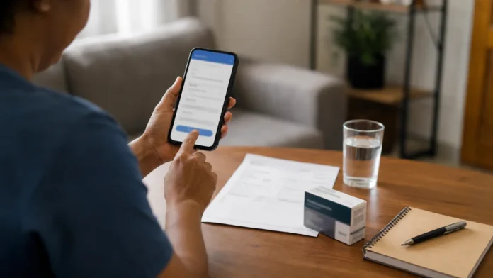 Morador usa o Farmapub Porto Velho para consultar medicamentos disponíveis na rede municipal pelo celular.