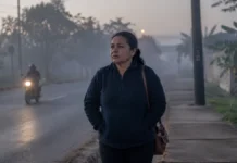 Friagem chega a Rondônia e pode derrubar mínimas para 12°C no fim de semana Mulher usando agasalho em manhã fria com neblina leve durante previsão de friagem em Rondônia pelo INMET