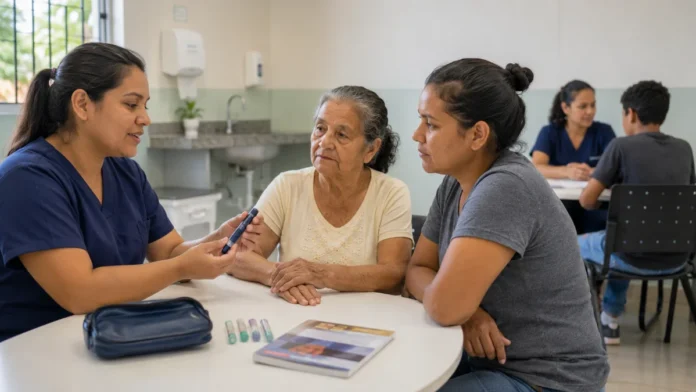 Insulina glargina em Rondônia é apresentada a paciente idoso e cuidador em Unidade Básica de Saúde