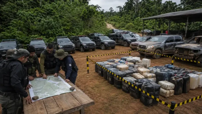 Operação Sufocare Fronteiras reúne equipes e materiais apreendidos em base integrada