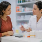 Anvisa alerta que retatrutida ainda não é aprovada para emagrecimento Consumidora recebe orientação em farmácia sobre retatrutida, medicamento experimental ainda não aprovado para emagrecimento.