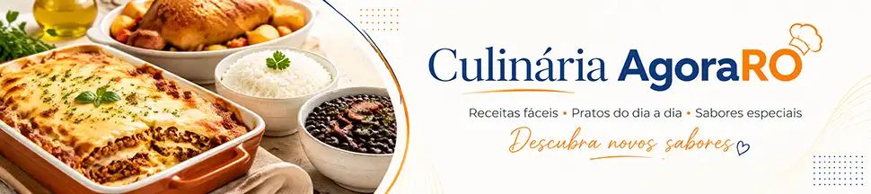 Banner da Culinária AgoraRO com pratos do dia a dia, receitas fáceis e sabores especiais
