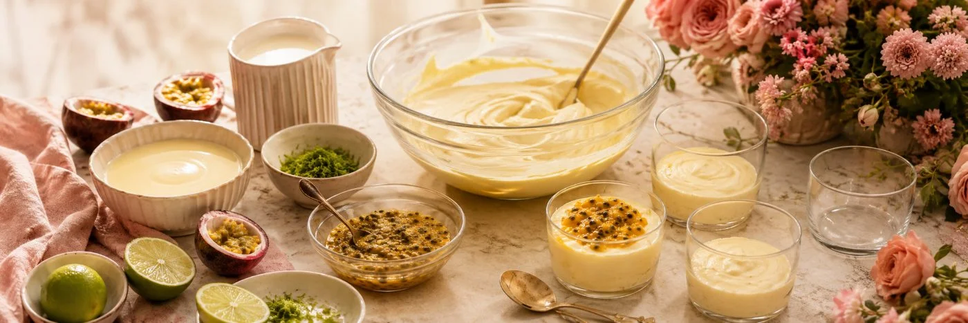 Ingredientes do mousse fácil de limão ou maracujá Ingredientes do mousse fácil com limão, maracujá, leite condensado e creme de leite