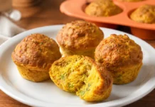 Muffins de frango com abóbora na air fryer Muffins de frango com abóbora, assados na airfryer, dourados por fora e macios por dentro.