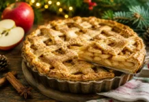 Torta de maçã com canela: receita clássica em 5 passos Torta de maçã com canela e massa dourada servida em mesa aconchegante