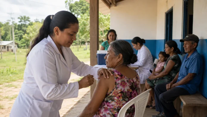 Ação de saúde em Santa Rita com vacinação e atendimento comunitário na zona rural de Porto Velho