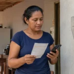 Conta de luz em Rondônia segue com bandeira amarela em agosto Consumidora confere conta de energia e celular durante vigência da bandeira amarela em agosto em Rondônia.