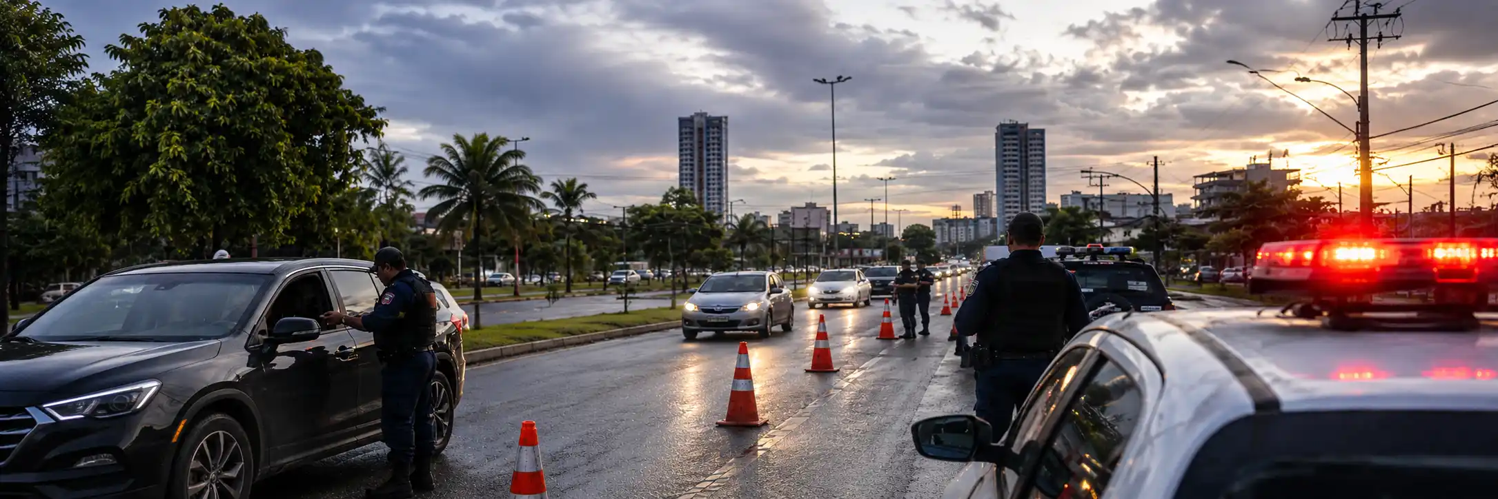 Operação Caçador realiza bloqueio e abordagem de veículos em Porto Velho.