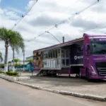 Expedição Novos Sorrisos abre agendamento para consultas em Porto Velho Caminhão da Expedição Novos Sorrisos estacionado no bairro Lagoa, em Porto Velho, onde será feito o atendimento odontológico gratuito.