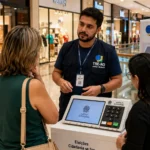 Porto Velho Shopping recebe exposição sobre urna eletrônica até domingo Visitantes conhecem a exposição da urna eletrônica com orientação de servidor do TRE-RO em shopping de Porto Velho.