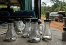 MPF pede pena maior em caso de 38 kg de mercúrio em Rondônia Imagem ilustrativa sobre mercúrio ilegal em Rondônia e transporte em ônibus