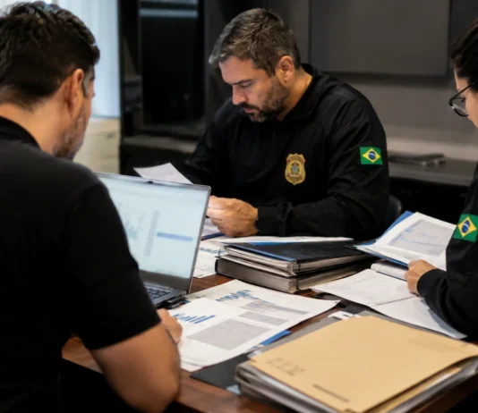 Operação Heritage cumpre mandados em Rondônia e apura desvio de R$ 308 milhões Agentes analisam documentos durante representação da Operação Heritage, que cumpriu mandados também em Rondônia.