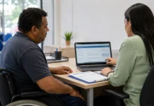 Rondônia prepara novo fluxo do Passe Livre Digital para pessoas com deficiência Pessoa com deficiência recebe orientação sobre o Passe Livre Digital em atendimento público de Rondônia.