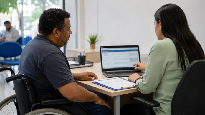 Passe Livre Digital para pessoas com deficiência em Rondônia Pessoa com deficiência recebe orientação sobre o Passe Livre Digital em atendimento público de Rondônia.
