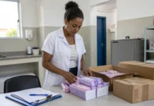 Porto Velho cria programa de absorventes gratuitos, mas distribuição ainda não começou Profissional organiza absorventes gratuitos durante a preparação do programa de dignidade menstrual em Porto Velho.