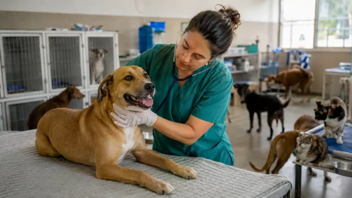 Proteção animal em Vilhena soma 400 resgates em 2026 Proteção animal em Vilhena durante atendimento veterinário a cão em abrigo municipal