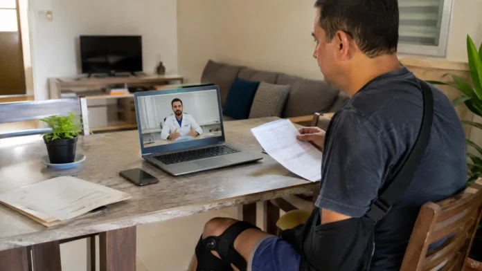 Teleconsultas de ortopedia começam em Ji-Paraná Paciente participa de consulta médica por videochamada em atendimento de ortopedia em Ji-Paraná