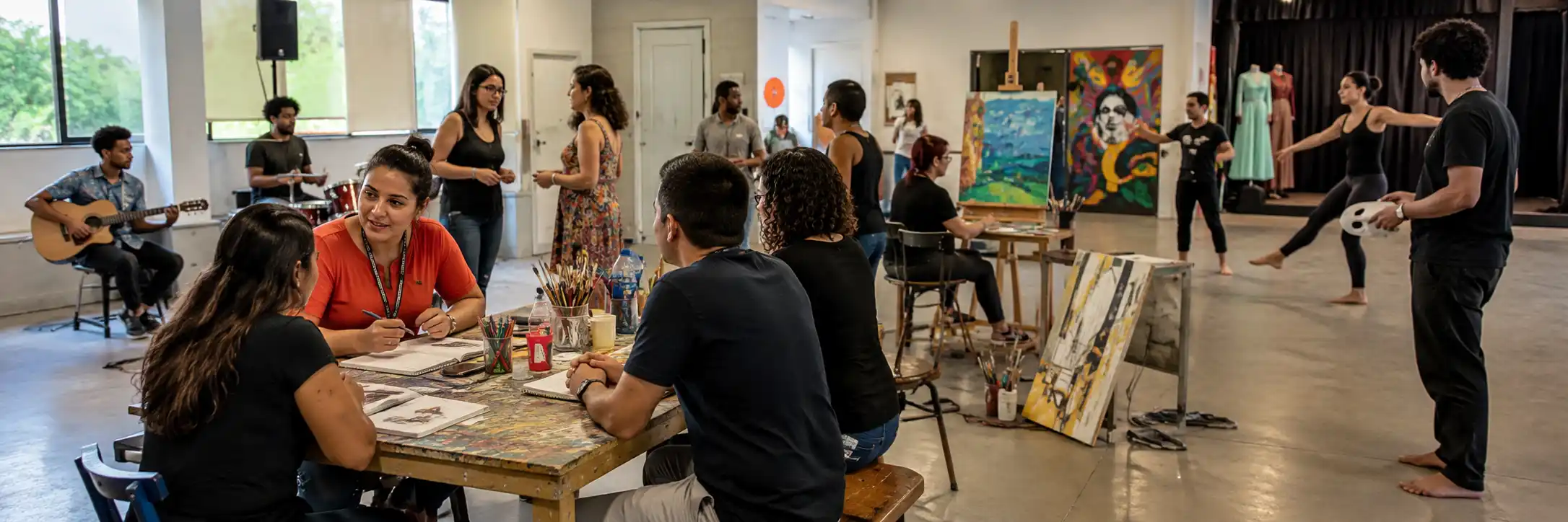 Atividade coletiva ilustra vagas remanescentes em cursos de arte de Porto Velho.