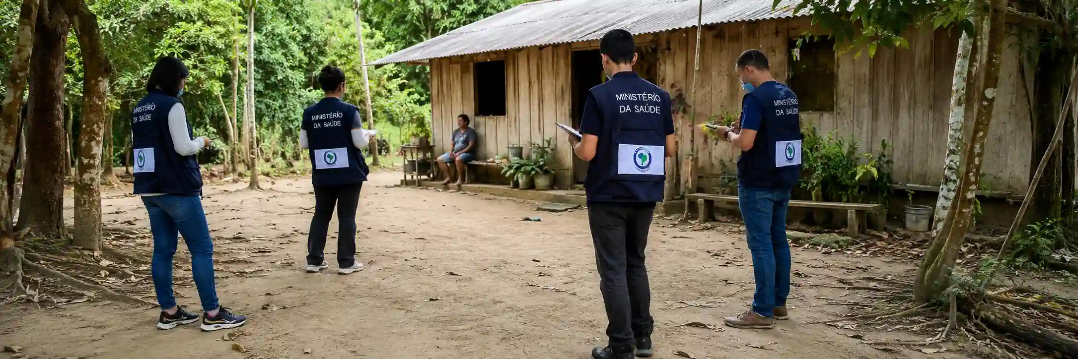 Equipe do Ministério da Saúde realiza visita de campo em área rural durante atividade relacionada às vagas do EpiSUS.