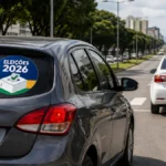 Carro de aplicativo não pode usar adesivo eleitoral; veja as regras Adesivos eleitorais em carro particular nas Eleições 2026 em Rondônia