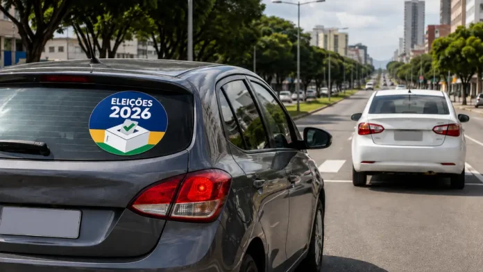 Adesivos eleitorais em carro particular nas Eleições 2026 em Rondônia