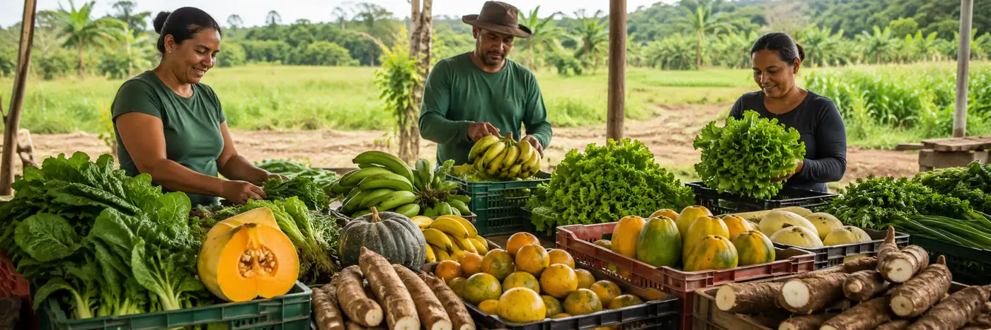 Agricultores organizam alimentos da agricultura familiar em Jaru