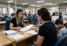 MPF apura exigência de documento com foto para criança no INSS em Porto Velho Responsável e criança em atendimento administrativo ilustrativo relacionado ao INSS e ao BPC