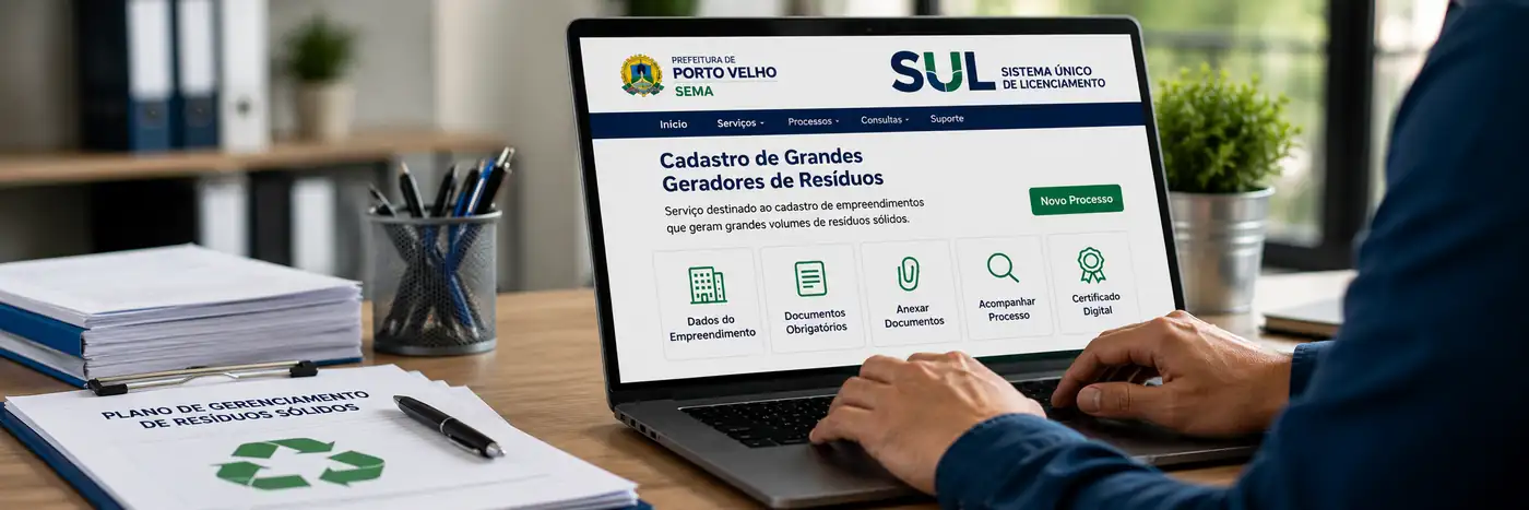 Cadastro de grandes geradores de resíduos em Porto Velho pode ser solicitado on-line