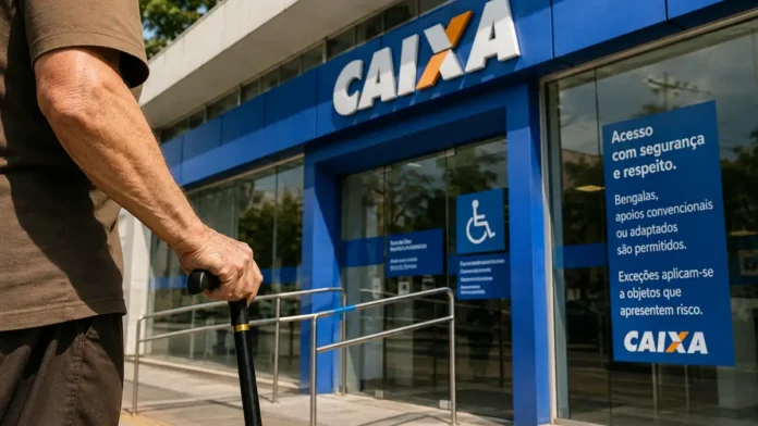 bengalas nas agências da Caixa