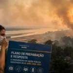 El Niño forte coloca Rondônia em cenário de seca, queimadas e pressão sobre a saúde Profissional de saúde observa cenário seco e com fumaça em imagem sobre El Niño em Rondônia