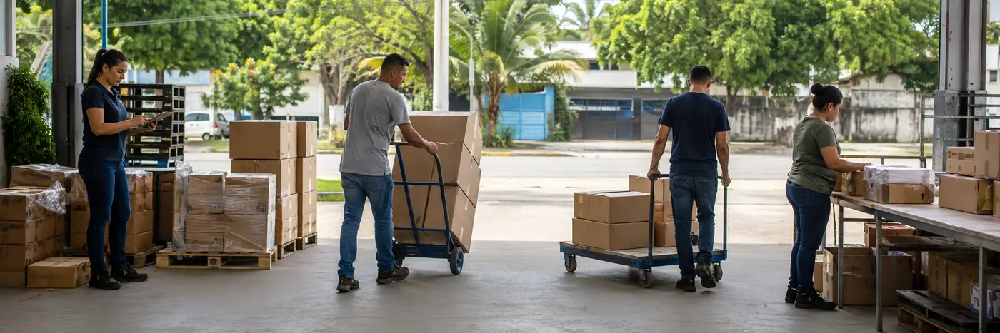 Equipe de logística trabalha em cenário relacionado ao emprego em Rondônia