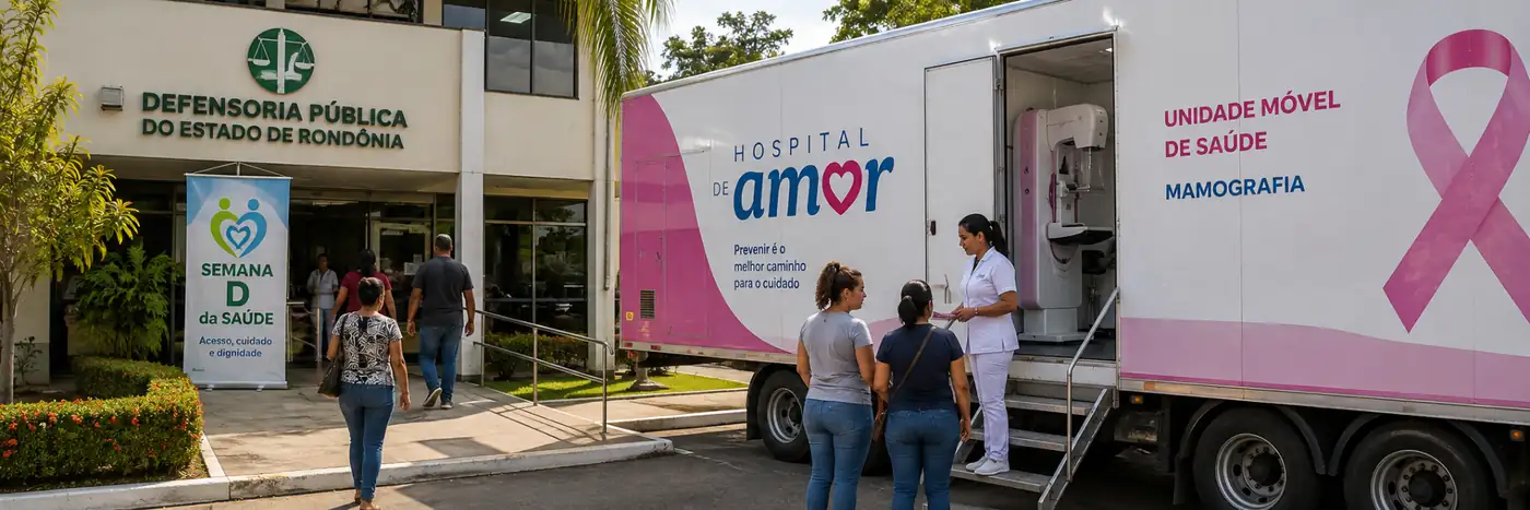 unidade móvel de saúde com mamografia em Rondônia
